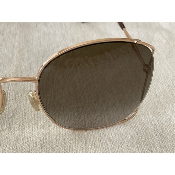 Jimmy Choo Womens Sunglasses Big Gold Rim Rhinestone On Arm W/case Gradient Lens - Picture 4 of 16